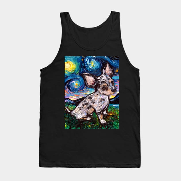 Teacup Merle Chihuahua Night Tank Top by sagittariusgallery